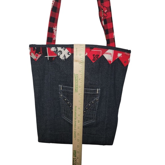 Nebraska Cornhuskers Denim Tote Bag Handmade  Go Big Red! - Picture 9 of 9
